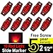TMH 10 pcs 2.5 Inch 10 pcs Red Light & Lens Super Flux Side Marker, Rear side marker light, Surface Mount LED Truck Trailer Car