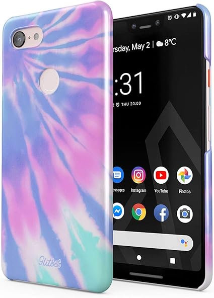 Amazon Com Glitbit Compatible With Google Pixel 3 Xl Case Tie Dye Trippy Colorful Swirl Ombre Holography Trip Psy Psychedelic Pastel Vaporwave Thin Design Durable Hard Shell Plastic Protective Case Cover amazon com