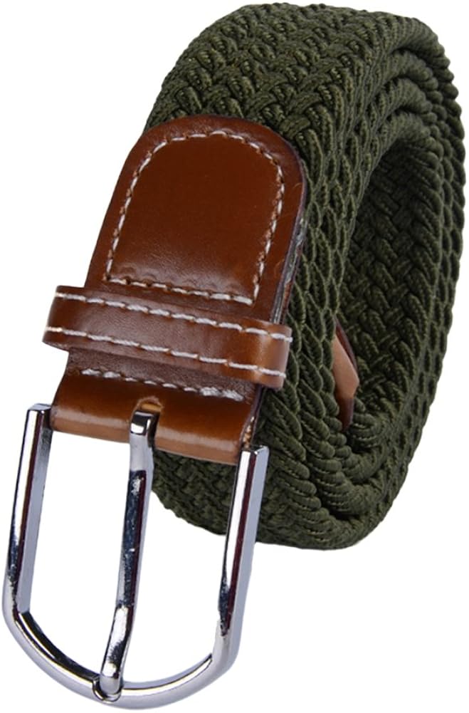 Gloop Elastischer Ledergürtel Unisex - Geflochten, Dehnbar, 3,5cm Breite