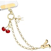 HBOPAN Phone Wrist Strap Phone Charm Strap with Bow &amp; Cherry&amp;letters Metal Phone Chain Tab Adjustable length