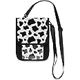 ALAZA Black And White Cow Print Small Crossbody Wallet Purse Cell Phone Bag Rfid Passport Holder with Credit Card Slots