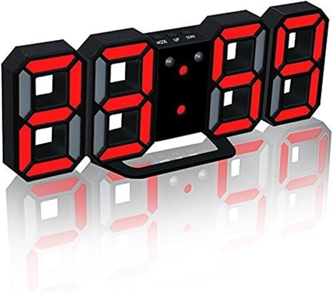 Amazon Co Jp Deerbird 3つの調整可能な明るさレベルのledデスクトップの目覚まし時計自動調光のスヌーズ機能デジタル3d目覚まし 時計を吊るすプラスチック目覚まし時計 赤 ホーム キッチン