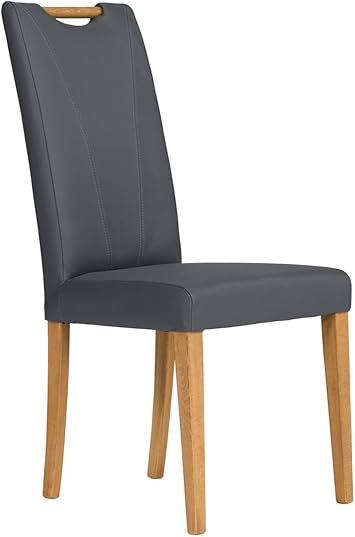 Massivum 2er Set Esszimmer Stuhl Pennsylvania 46x100x60 Cm Bezug Spalt Leder Grau Und Gestell Holz Massiv Buche Lackiert Amazon De Kuche Haushalt