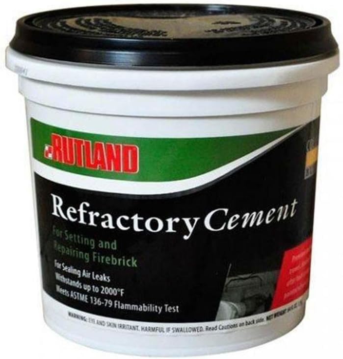 Fireplace Maintenance Products Rutland Refractory Cement Pre Mix 64 OZ Buff FCP610