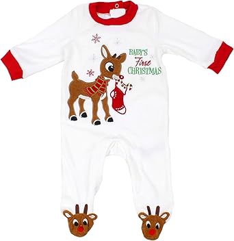 Amazon Com Rudolph Red Nose Reindeer Baby Girl Boy Unisex First