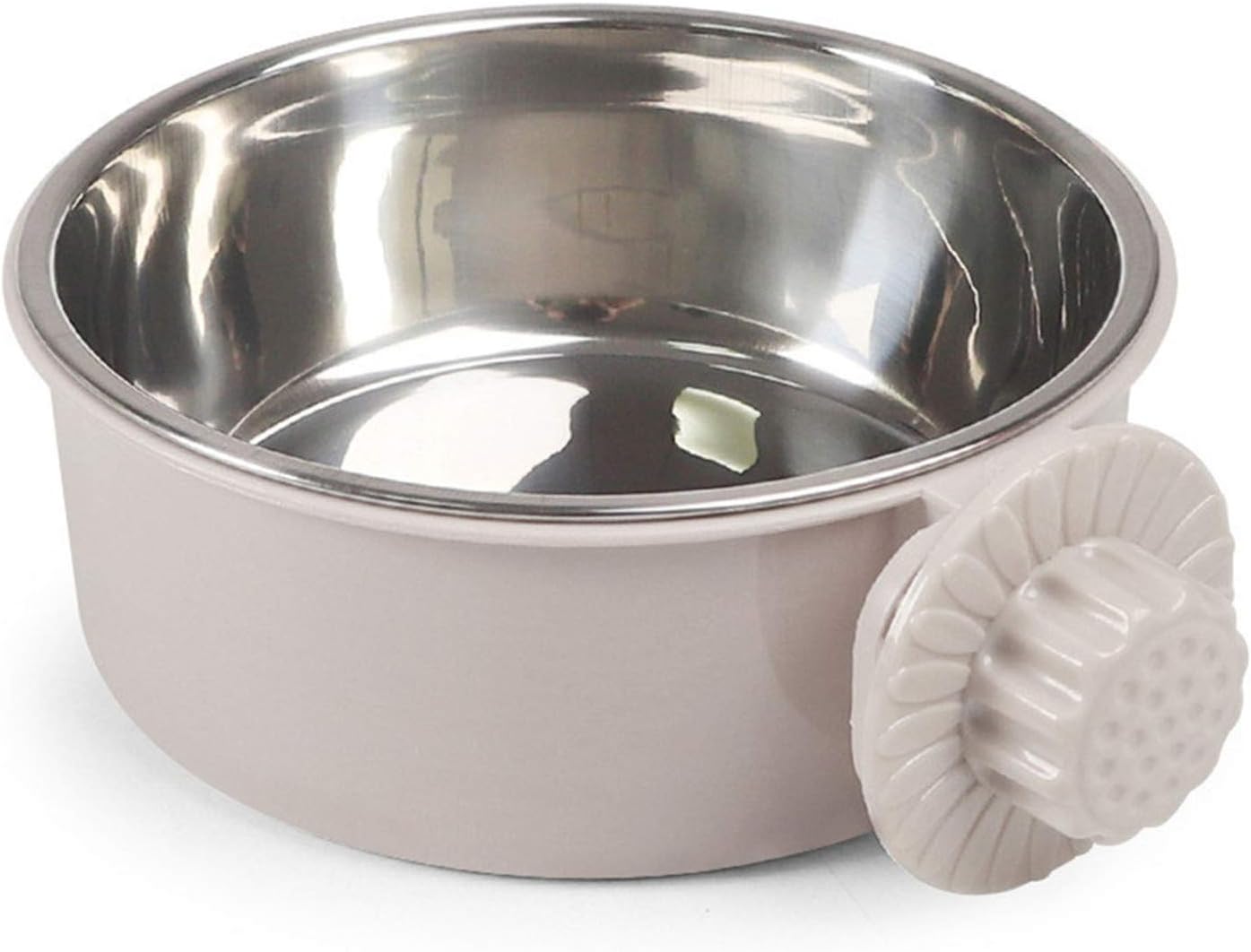 Pet Crate Bowls, Stainless Steel Dog Cage Hanging Bowl Removable Food Water Bowls for Dogs Cats Small Animals (GREY A)