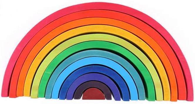 large wooden rainbow stacker
