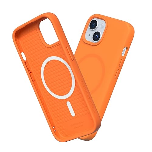 RhinoShield SolidSuit Case Compatible with Magsafe for [iPhone 15 Plus] | Shock Absorbent Slim Design Protective Cover with Premium Matte Finish 3.5M / 11ft Drop Protection - Neon Orange