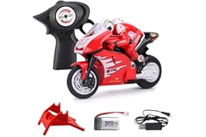 rcxperts Mini RC Motorcycle for Adult, 2.4G Full Proportional Remote Control Simulation Electric Drift Motorcycle, High Speed