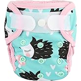 Newborn Baby Cloth Diaper Cover Nappy Hook and Loop (Hedgehogs)