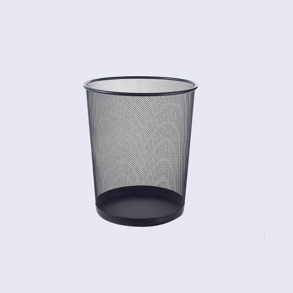 Trash Can Home Dustbins Slim Lidless Wastebasket Round Mesh Office Trash Bin Stylish Metal Waste Can Shatter Resistant for Home Bedroom Living Room Kitchen Bathroom 18L A (Color : A, Size : 18L)