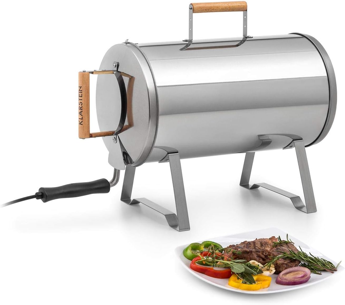 Klarstein Gourmet Barrel Smoker Oven Material Stainless Steel with 0