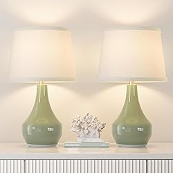 Seealle Modern Green Table Lamps Set of 2 - Bedside