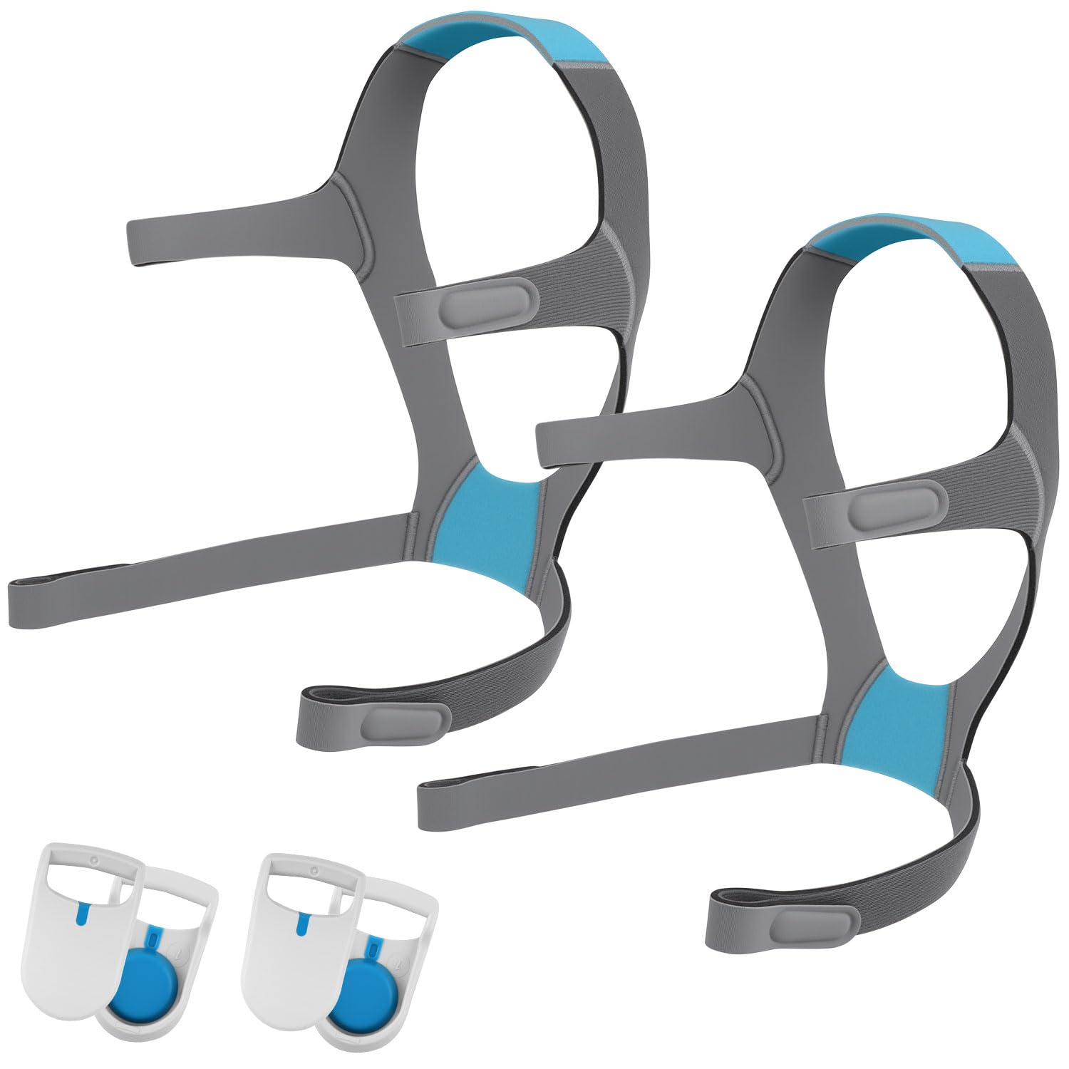 Photo 1 of 2 Pack N20 Headgear Compatible with AirFit/AirTouch N20 Nasal Mask, Soft Adjustable Replacement N20 Headgear Strap with 4pcs Magnetic Clips