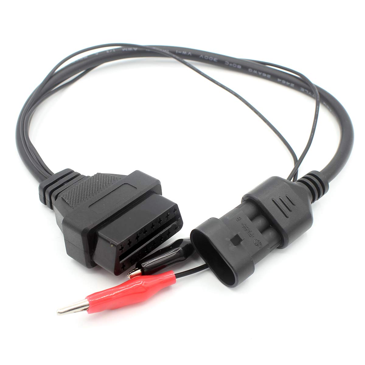 LoongGate 3 Pin to OBDII 16 Pin Adapter Cable for Alfa Romeo, Lancia & More, Automatic, Black or Gray