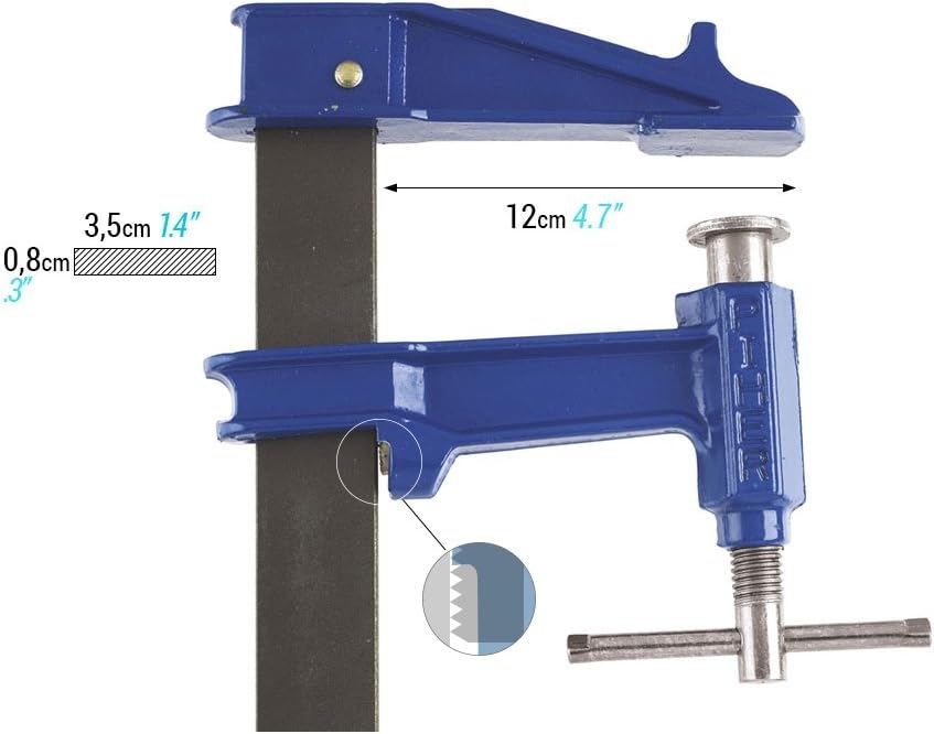 Piher Screw Clamp Model F 120 cm Working Length, Blue - Image 3