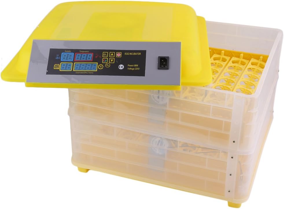 Gomyhom Automatic 96 Egg Turner Full Automatic Egg Incubator for Chicken with Digital Commercial Thermostat Control 160W