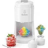 Saalow Electric Shaved Ice Machine, Professional Snow Cone Maker with Adjustable Thickness Settings, High-Efficiency 135W Motor, Portable Ice Crusher for Fluffy Ice &amp; Slushies with 2 Ice Molds