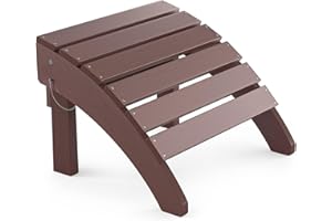 Cecarol Folding Adirondack Ottoman for Adirondack Chair, Folding Easily Adirondack Footstool Without Assembly, Ottoman for Outdoor Porch, Yard, Garden, Coffee-ACO01