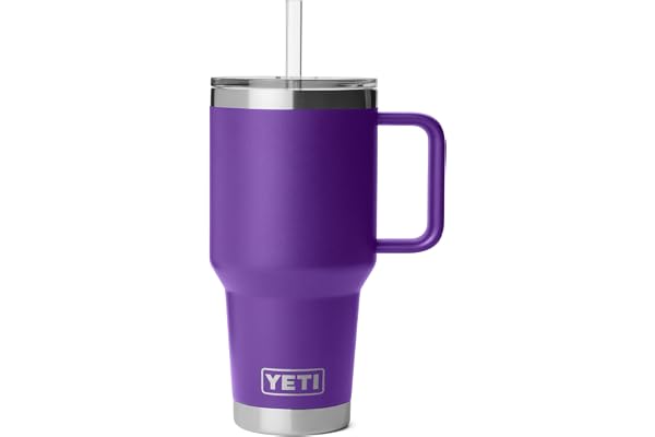 YETI Rambler 35 oz Straw Mug 2.0, Pace Purple | Double-Wall Vacuum Insulated Travel Mug, Cupholder Compatible, Reusable Straw