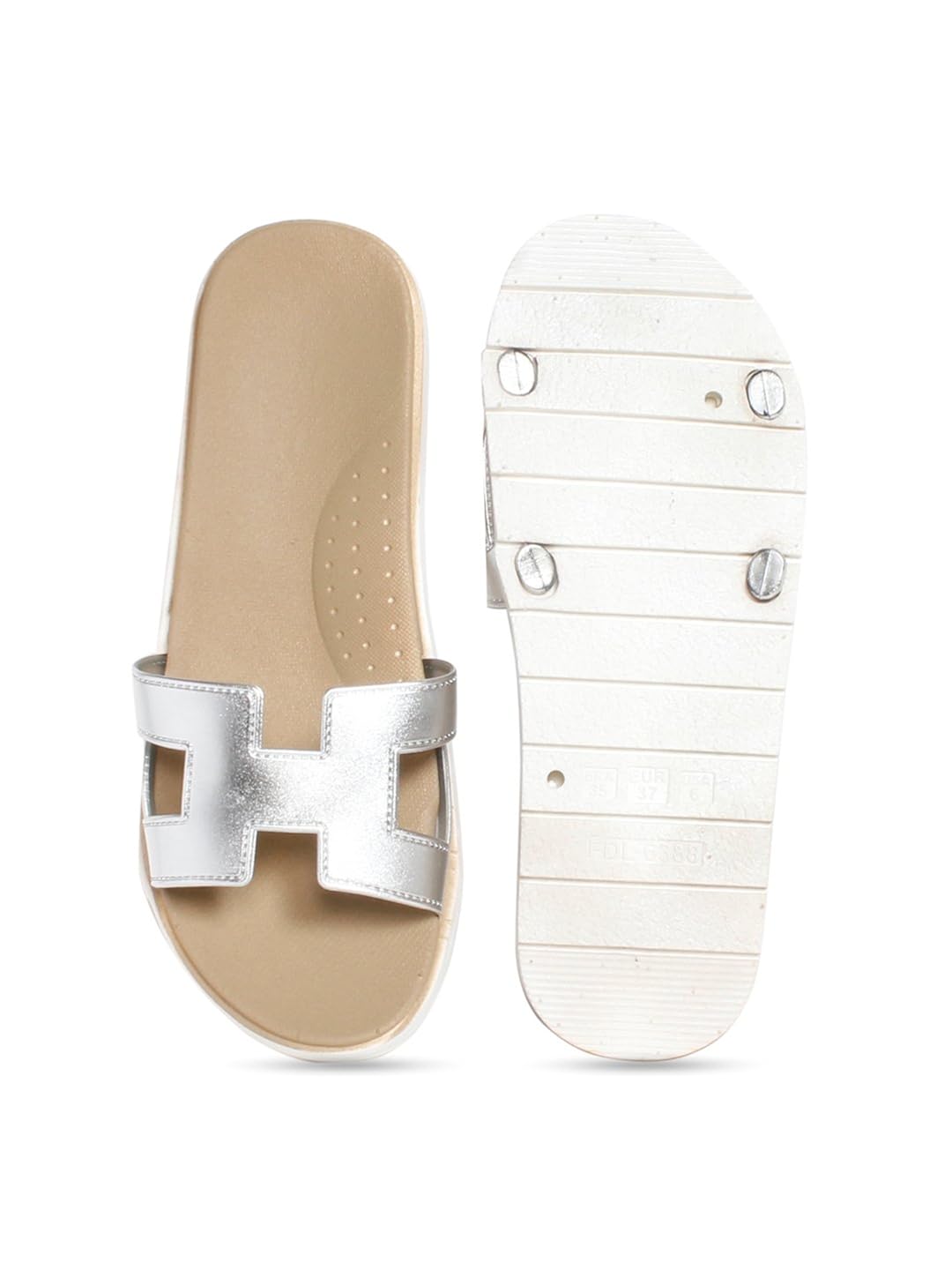 meriggiare women silver synthetic flats