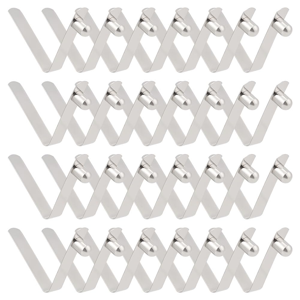 WEBEEDY 30PCS Kayak Paddle Spring Snap Clips Stainless Steel Tent Pole Clips Tent Pole Push Button Spring Clip for Kayak Paddle Camping Tent Pole