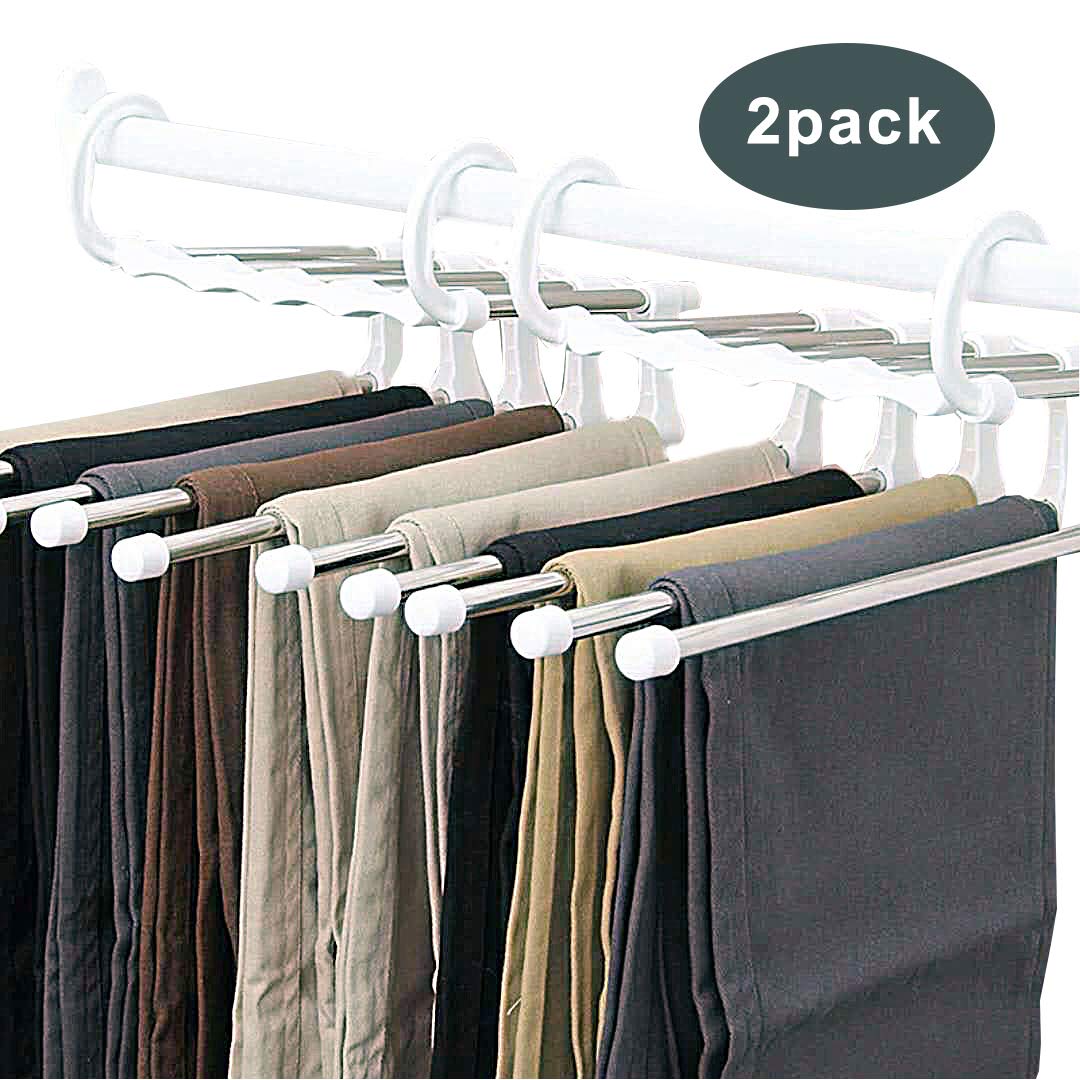 Wiliboat 2 Pack Pants Hangers Stainless Steel Clothes