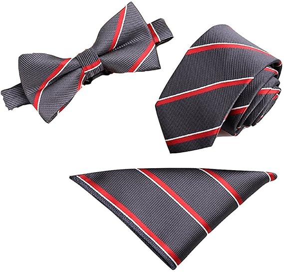 Amazon Laquest 選べる24色 3点セット ネクタイ 蝶ネクタイ ポケットチーフ メンズ ビジネス 結婚式 プレゼント パーティ 赤 黒 紺 おしゃれ グレー ネクタイ 通販