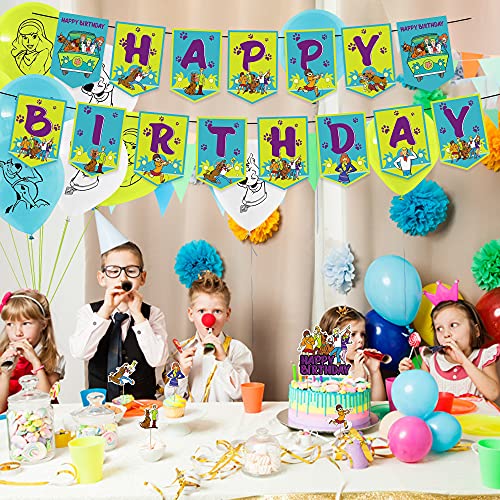 44 Pcs Scooby Doo Theme Birthday Party Decorations,Party Supply Set for