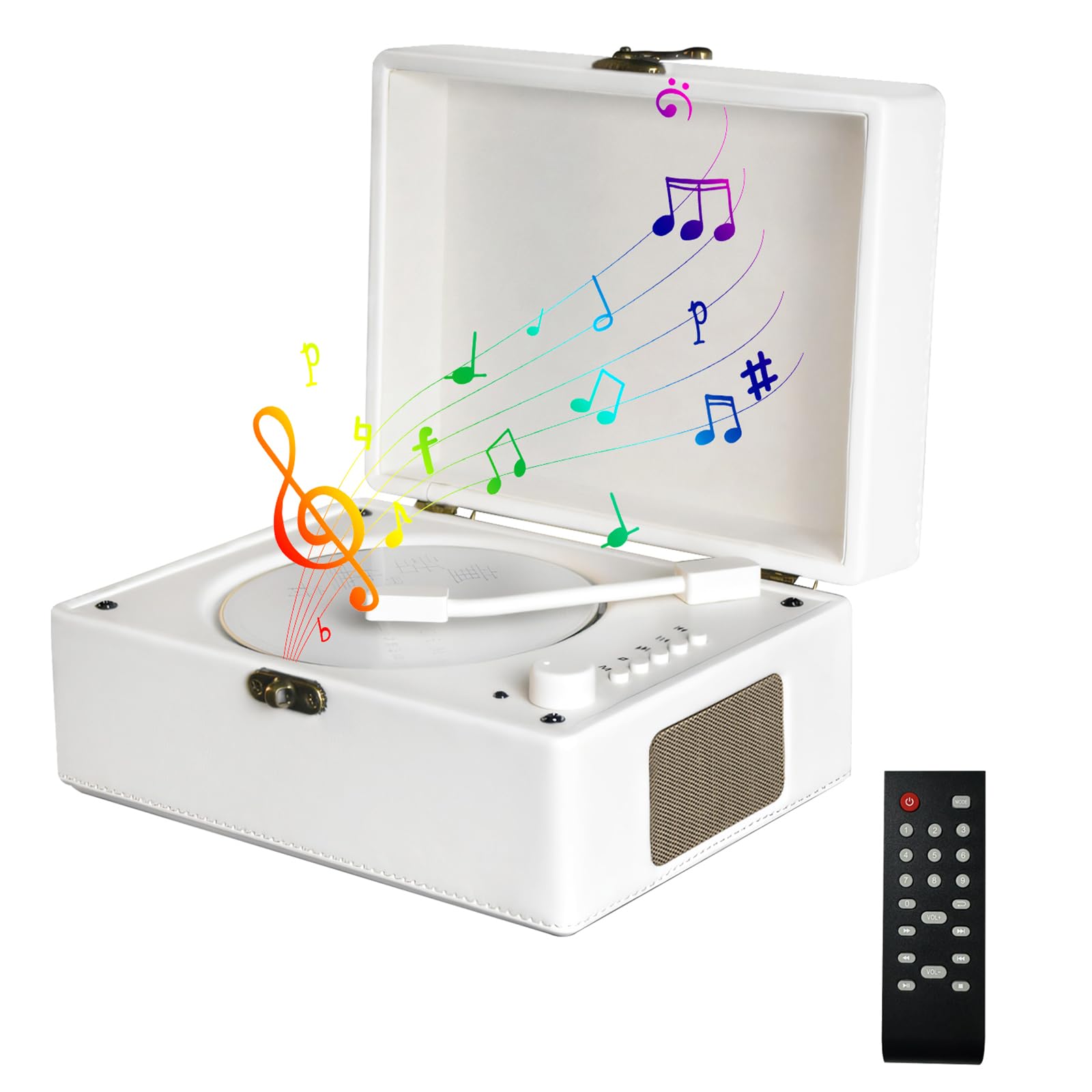 Photo 1 of VASTTRON CD Player Portable with Bluetooth, Rechargeable CD Players Retro Suitcase CD Music Player with HiFi Speakers Desktop CD Player for Home Car Study Travel