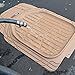 MotorTrend FlexTough Tortoise - Heavy Duty Rubber Floor Mats for All Weather Protection - Deep Dish (Beige)