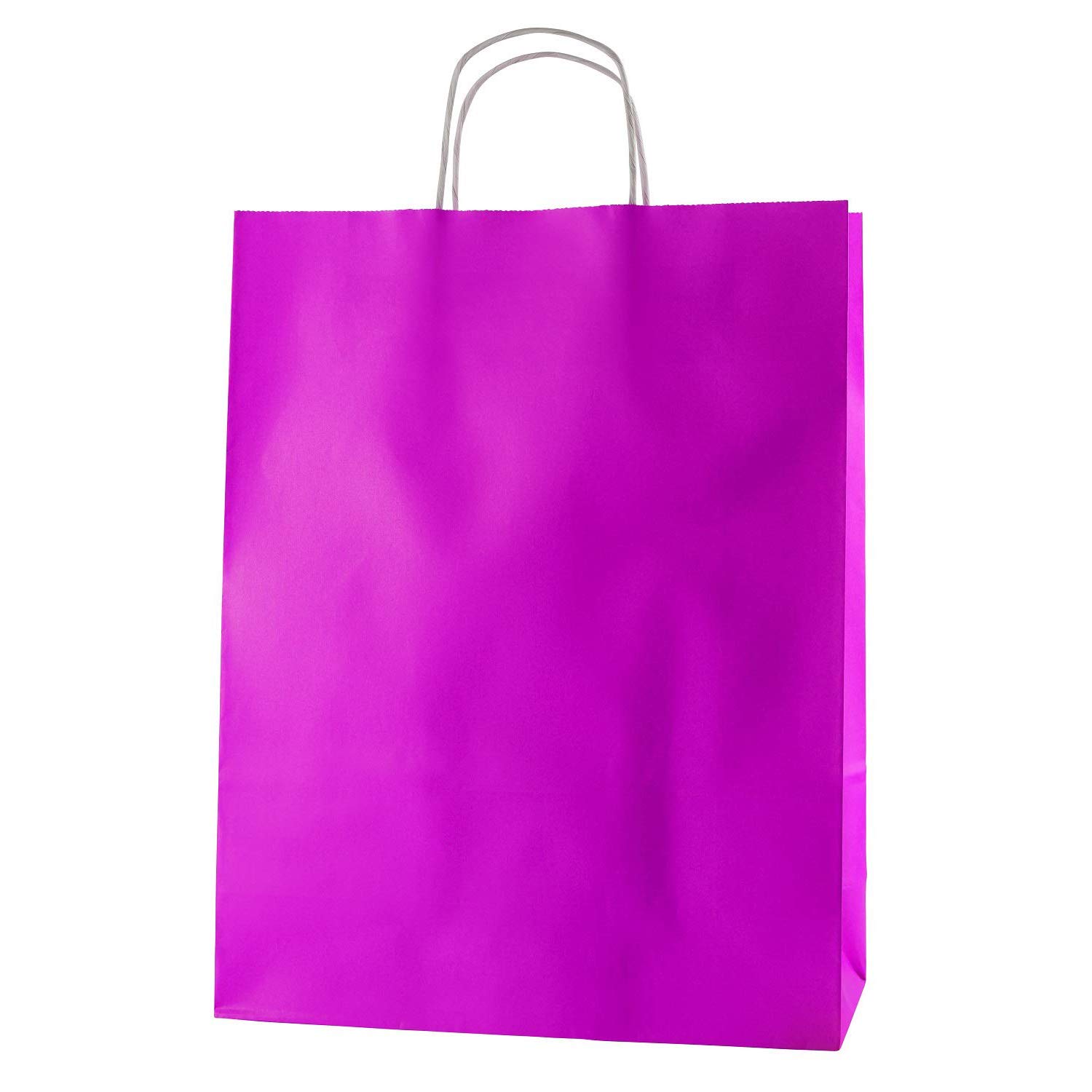 Thepaperbagstore 25 Fuchsia Large Paper Bags With Handles - 32x12x41cm - Colourful Paper Gift Bags for Adults and Kids - For Shopping, Party, Retail, Birthdays and Weddings — image 1