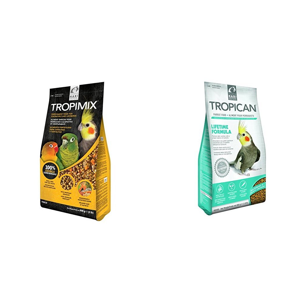 908G Tropimix Cockatiel Mix and Hari Tropican Cockatiel Lifetime Granules 820g