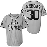 PHM The Sandlot Benny 'The Jet' Rodriguez Michael Squints Alan Yeah-Yeah Bel Air 3D Print Fashion Movie Baseball Jerseys (30 Rodriguez Grey, Small)