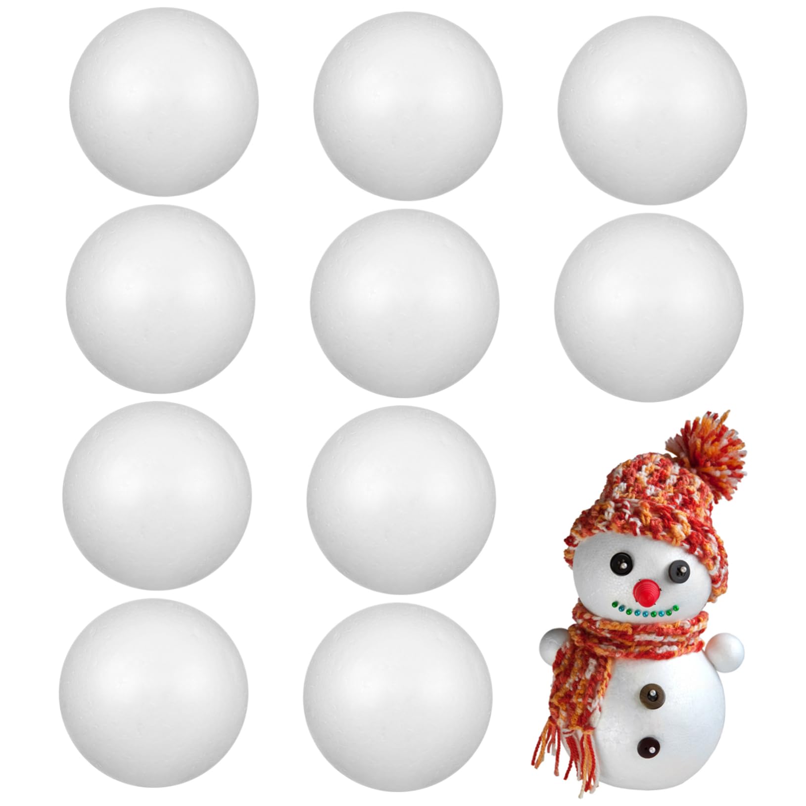 10pcs White Foam Balls Craft Foam Balls Balls for DIY Art Craft School Projects and Party Decorations (10Pcs 8cm)