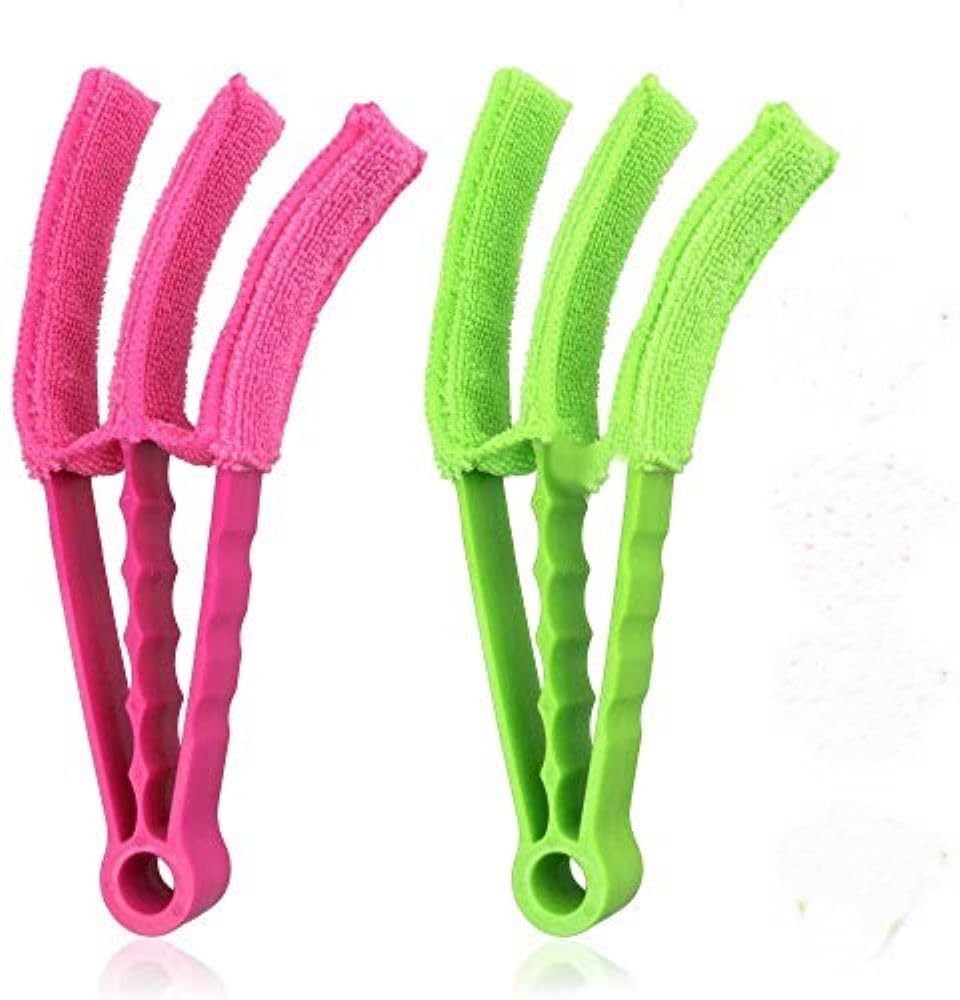 Venetian Blind Cleaner Set of 2, Window Blind Duster Brush Cleaner Tool Removable Washable with 6 Microfibre Sleeves for Venetian Blinds Air Conditioner Car AC Vent & More 1