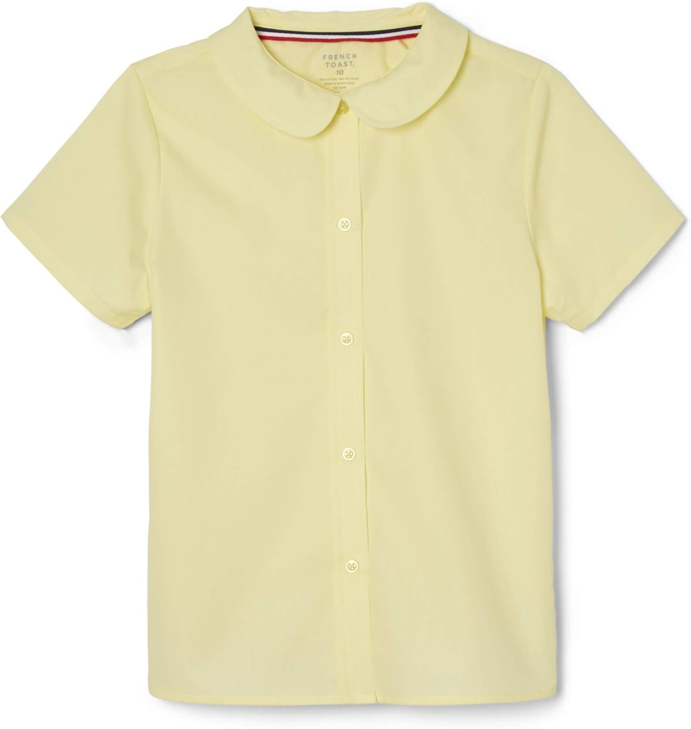 French Toast Girls' Short Sleeve Peter Pan Collar Blouse (Standard & Plus): Clothing