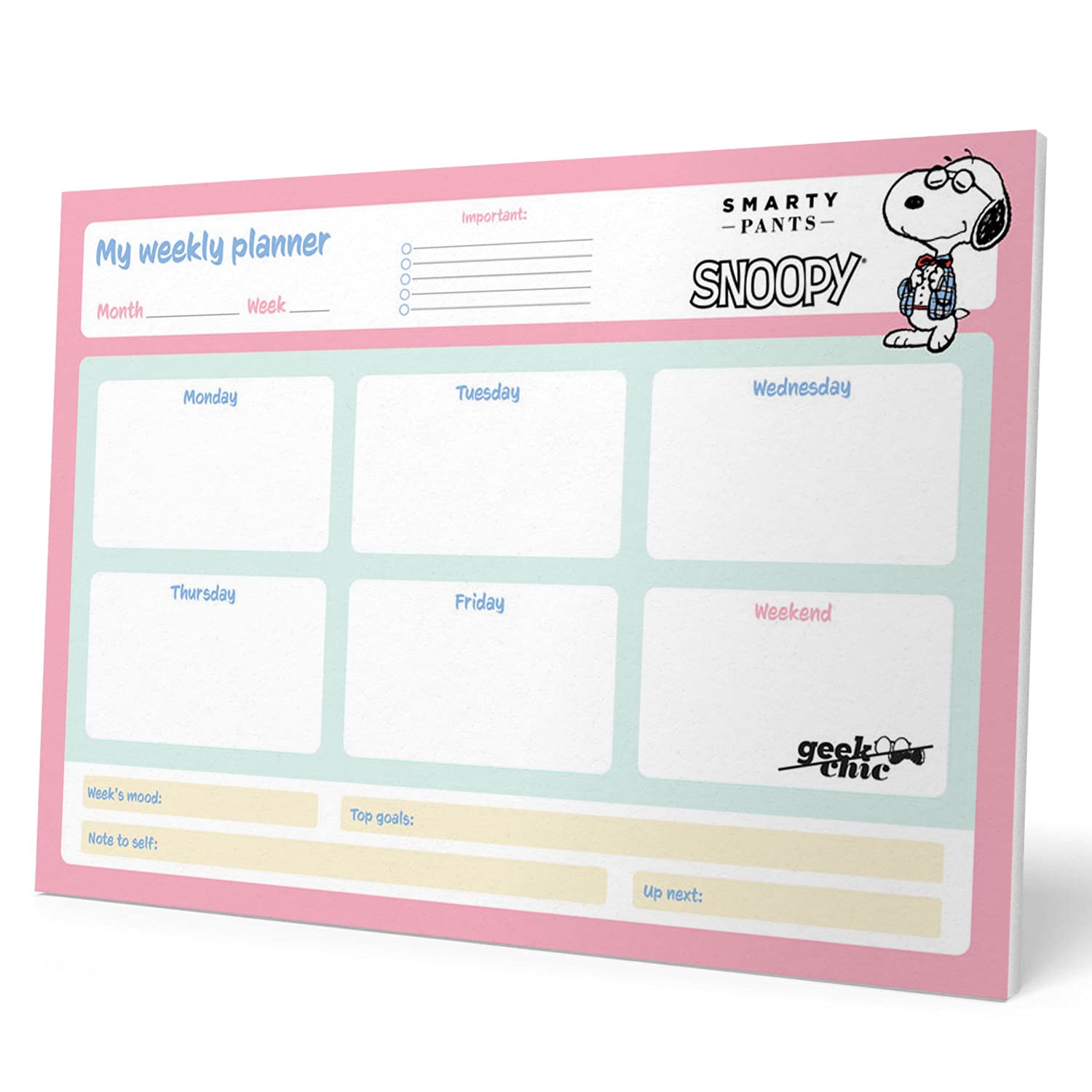 Grupo Erik Weekly Planner A3 - Snoopy Stationery | Daily Planner Family, Desk Calendar, 54 Tear Off Pages A3 Notepad | Peanuts Snoopy Gifts, Snoopy Merchandise