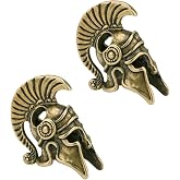 SHIDXIB 2Pcs Spartan Warrior Helmet Brass Keychain Pendant Antique DIY Accessory for Home Office Decoration Ornaments