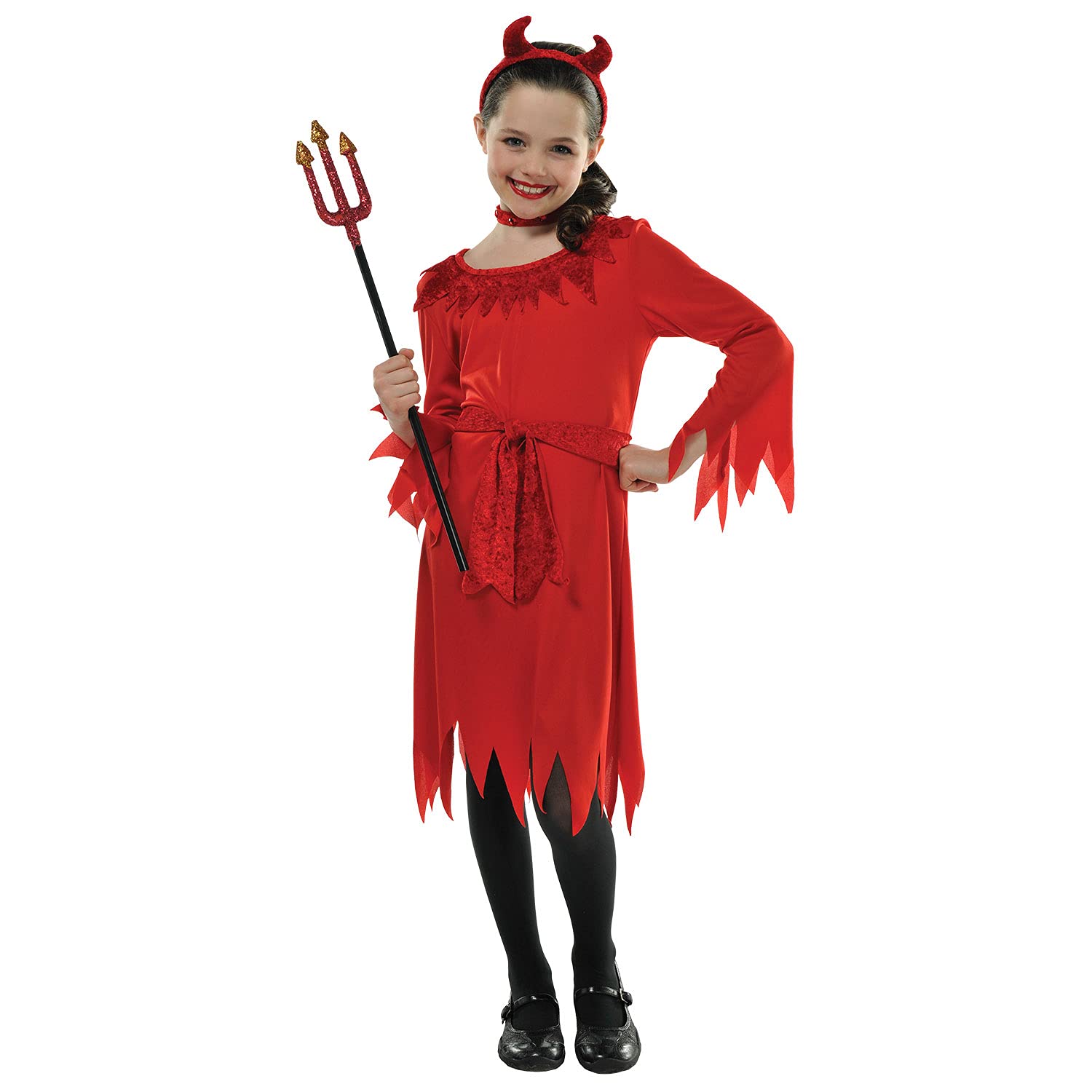 Amscan 9907331 - Kids Halloween 'Lil' Red Devil Girls Fancy Dress Costume Age: 6-8 Yrs