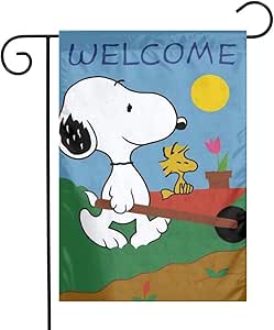 703 Colaccy Winter Snoopy Bandera de jardín para casa, exterior o