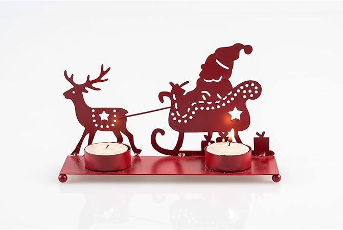 Immagini Babbo Natale Con Slitta.Portacandele Babbo Natale Con Slitta Amazon It Casa E Cucina
