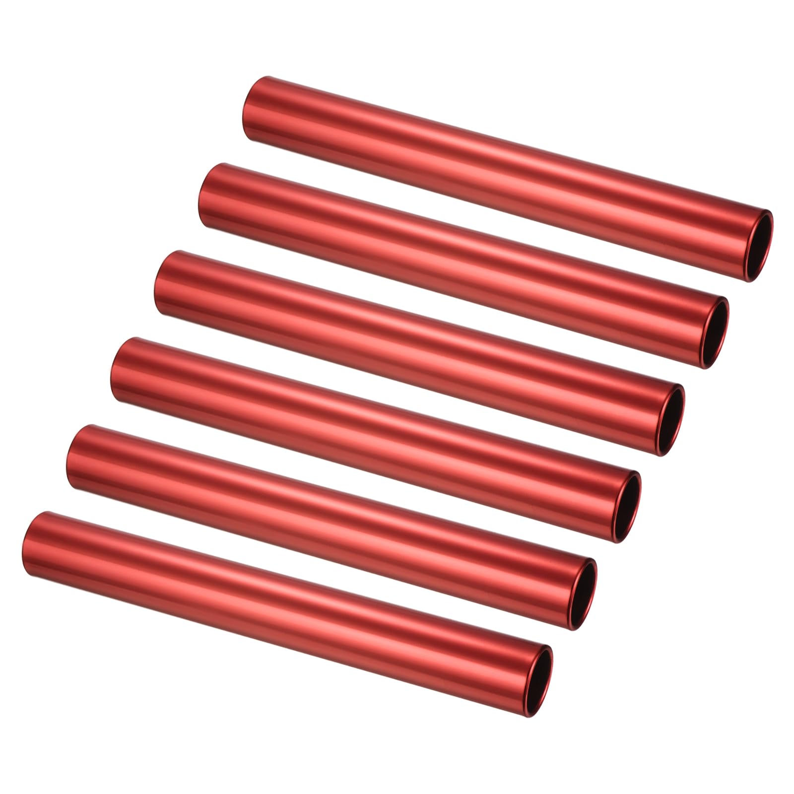 PATIKIL Aluminum Relay Batons, 6 Pcs Field Track Relay Events Baton for Race Gym Track and Field Equipment Class Games Outdoor Sports Running Practice, Red