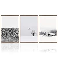 3 Piece Framed Canvas Wall Art Snow Landscape Canvas Prints Home Artwork Decoration for Living Room,Bedroom - 16