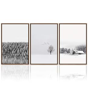 signwin 3 Piece Framed Canvas Wall Art Snow...