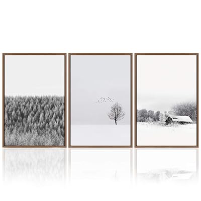 signwin 3 Piece Framed Canvas Wall Art Snow...