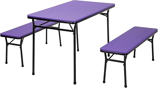 Amazon.com: COSCO 3 Piece Indoor Outdoor Table and 2 Bench Tailgate Set