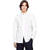 Tommy Hilfiger Mens Long Sleeve Poplin Shirts in Regular Fit, Men's Button Down Shirts, Also Available in Big and Tall