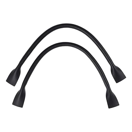 Vosarea Taschengriff PU Leder Ersatz Taschenbügel Taschenhenkel Taschenzubehör für DIY Handwerk 1 Paar (Schwarz)