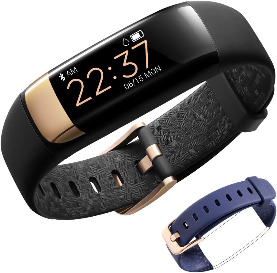 siroflo Fitness Tracker HR, Health Tracker Watch with Heart Rate, Female Physiological Period Sleep Monitor BP Call/SMS Remind Waterproof Pedometer Smart Watch for Kids, Men, Women and Old